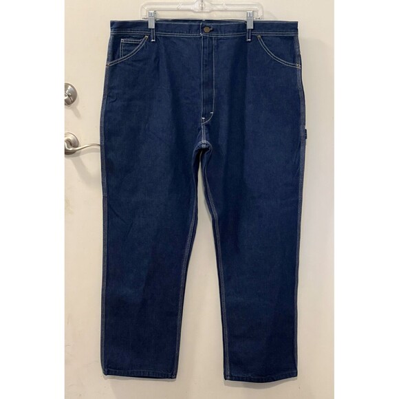 KEY Brand Mens Carpenter Pants Blue Denim Jeans Size W44 x L32 - Picture 6 of 12